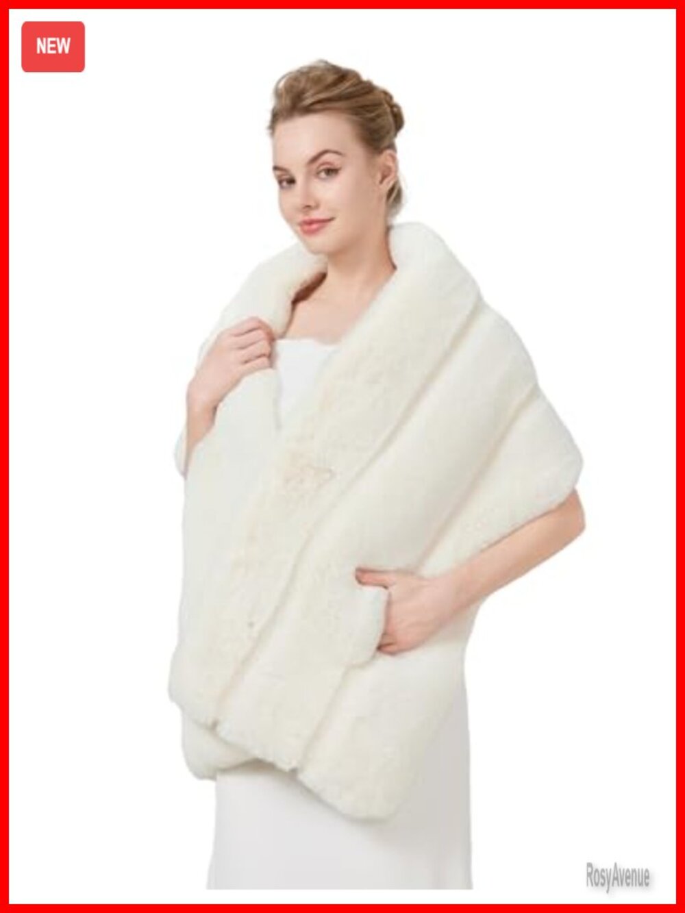 Faux Fur Shawl Bridal Wrap Winter Wedding Stole Bridesmaids Cover Up Shrug